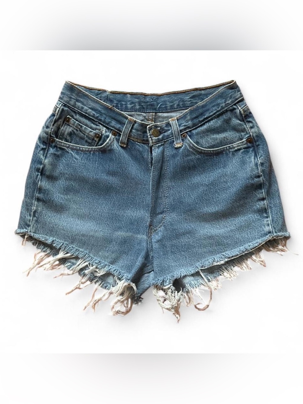 Vintage 90s LEVIS Red Tag Button Fly Jean Shorts | 29” | Blue